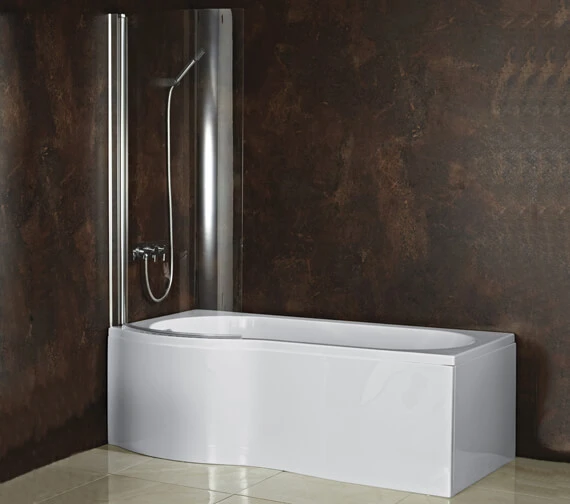 Joseph Miles 1700mm Curved-P Whirlpool Bath With Front Panel And Screen 1 Joseph Miles 1700mm Curved-P Whirlpool Bath With Front Panel And Screen