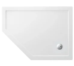 Britton Zamori Offset Pentangle White Shower Tray