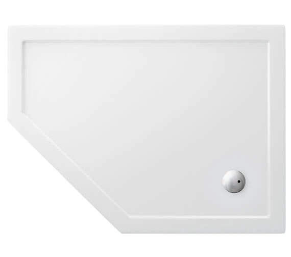 Britton Zamori Offset Pentangle White Shower Tray 1 Britton Zamori Offset Pentangle White Shower Tray