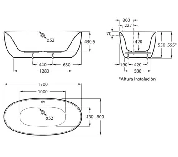 Roca Varginia White Oval 1700 X 800mm Freestanding Acrylic Bath With Waste Kit 5 Roca Varginia White Oval 1700 X 800mm Freestanding Acrylic Bath With Waste Kit - Image 5
