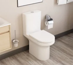 IMEX Alma 650mm Rimless Close Coupled White WC Pan With Cistern And Seat