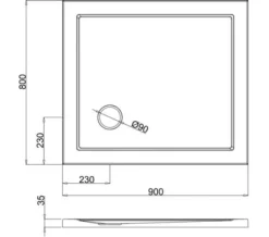 Britton Zamori Rectangle White Corner Waste Shower Tray -Burlington Shop M700 2022 3 9 7 44 30 220