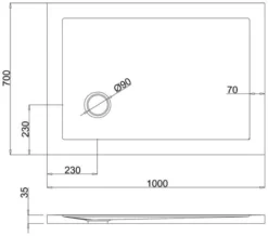 Britton Zamori Rectangle White Corner Waste Shower Tray -Burlington Shop M700 2022 3 9 7 44 39 890