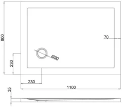 Britton Zamori Rectangle White Corner Waste Shower Tray -Burlington Shop M700 2022 3 9 7 45 38 532