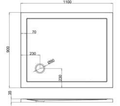 Britton Zamori Rectangle White Corner Waste Shower Tray -Burlington Shop M700 2022 3 9 7 45 49 288