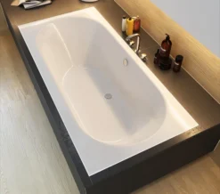 Joseph Miles Biscay Double Ended Straight Edge 5mm Acrylic White Bath