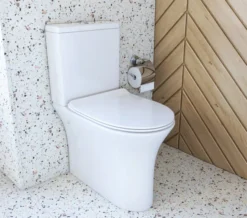 Joseph Miles Viva Rimless Comfort Height Closed Back Pan With Cistern And Soft Close Seat