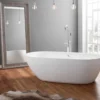 April Cayton Contemporary White Freestanding Oval Shaped Bath