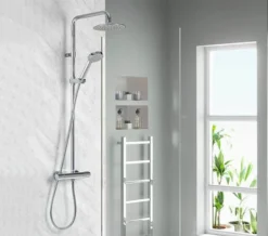 Aqualisa Midas 110 Chrome Thermostatic Shower Rigid Riser With Handset And Head