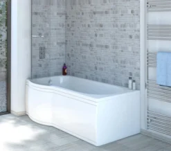 Trojan Concert P Shaped Encapsulated Baseboard Shower Bath White -Burlington Shop M700 2022 6 16 11 16 11 591