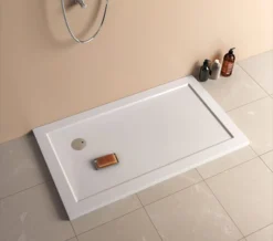 Britton Zamori Rectangle White Corner Waste Shower Tray