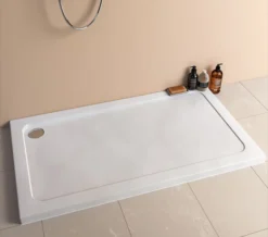 Just Trays JTFusion White Rectangular Flat Top Shower Tray With Waste