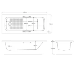 Trojan Granada II Single Ended 5mm Acrylic Bath With Twin Grip - 2th -Burlington Shop M700 2022 7 22 10 23 20 96