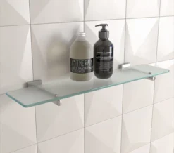 Smedbo House 600mm Frosted Glass Bathroom Shelf