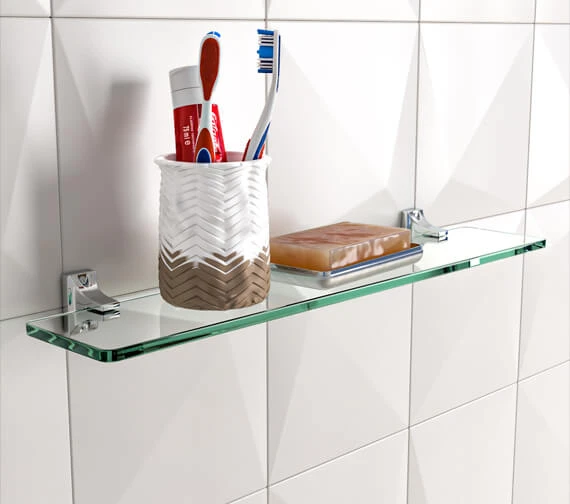 Croydex Sutton 500mm Glass Shelf - QM731441 1 Croydex Sutton 500mm Glass Shelf - QM731441