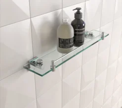 Miller Atlanta Glass Shelf With Guard Rail 500mm - 8802C