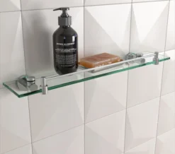 Miller Bond Glass Shelf With Guard Rail 500mm - 8702C