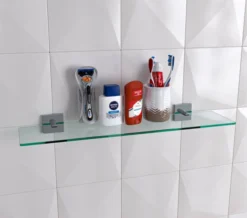 Croydex Chester Flexi-Fix Glass Shelf 590mm
