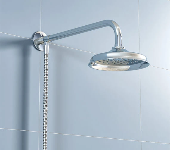 Croydex Traditional Rain Chrome Head Set With Fixed Arm And Hose 1 Croydex Traditional Rain Chrome Head Set With Fixed Arm And Hose