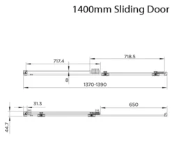 Aquadart Rolla 8 Sliding Shower Door 2000mm High -Burlington Shop M700 2022 8 3 14 20 25 663
