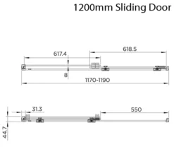 Aquadart Rolla 8 Sliding Shower Door 2000mm High -Burlington Shop M700 2022 8 3 14 20 8 942