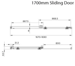 Aquadart Rolla 8 Sliding Shower Door 2000mm High -Burlington Shop M700 2022 8 3 14 21 15 804