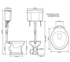 Tavistock Vitoria White 438mm WC Pan With High Level Cistern -Burlington Shop M700 2022 8 3 15 18 10 605