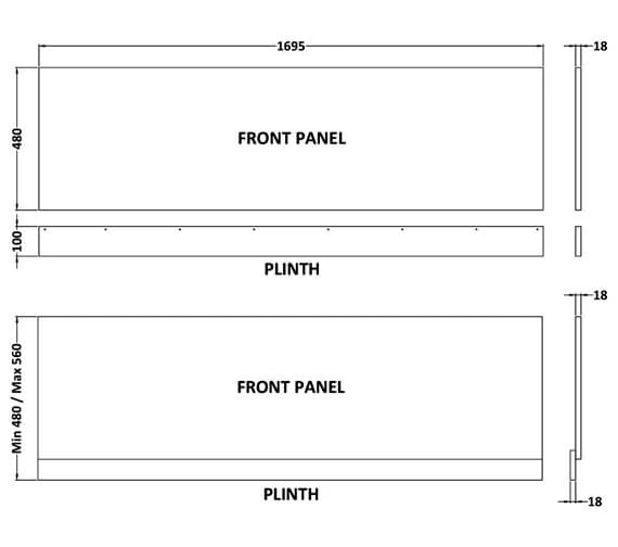 Hudson Reed Fusion Bath Front Panel With Plinth 3 Hudson Reed Fusion Bath Front Panel With Plinth - Image 3