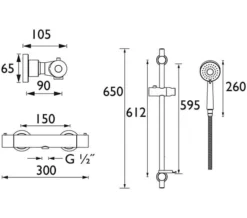Bristan Frenzy Contemporary Cool Touch Bar Mixer Shower And Kit -Burlington Shop M700 2022 8 8 7 44 38 689