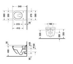 Duravit Starck 3 Wall Mounted Toilet With Durafix - 2225090000 -Burlington Shop M700 2022 9 10 9 43 31 956