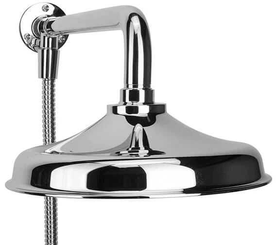 Croydex Traditional Rain Chrome Head Set With Fixed Arm And Hose 4 Croydex Traditional Rain Chrome Head Set With Fixed Arm And Hose - Image 4