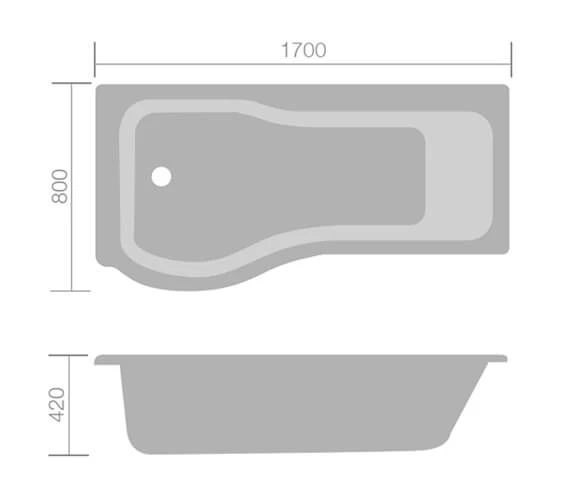 Aqua Edition Compact P Shaped Whirlpool Shower Bath With Front Panel 3 Aqua Edition Compact P Shaped Whirlpool Shower Bath With Front Panel - Image 3