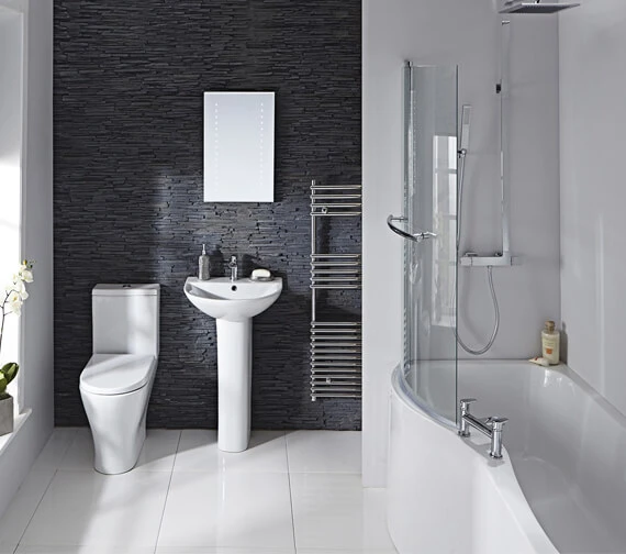 Aqua Edition Compact P Shaped Whirlpool Shower Bath With Front Panel 1 Aqua Edition Compact P Shaped Whirlpool Shower Bath With Front Panel