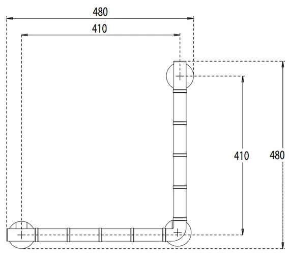 Croydex Assistive Grab N Grip 480mm L-Shaped Chrome Grab Bar 3 Croydex Assistive Grab N Grip 480mm L-Shaped Chrome Grab Bar - Image 3