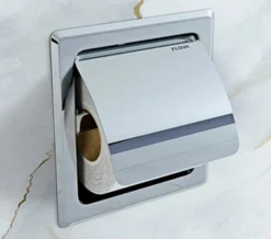 Flova Gloria Diamond Chrome Concealed Toilet Roll Holder