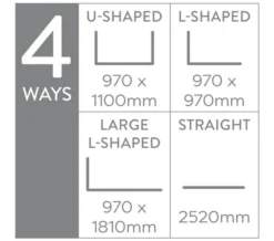 Croydex Superline Modular Shower Curtain Rail Kit Chrome - AD119041 -Burlington Shop M700 2022 9 5 13 8 39 829