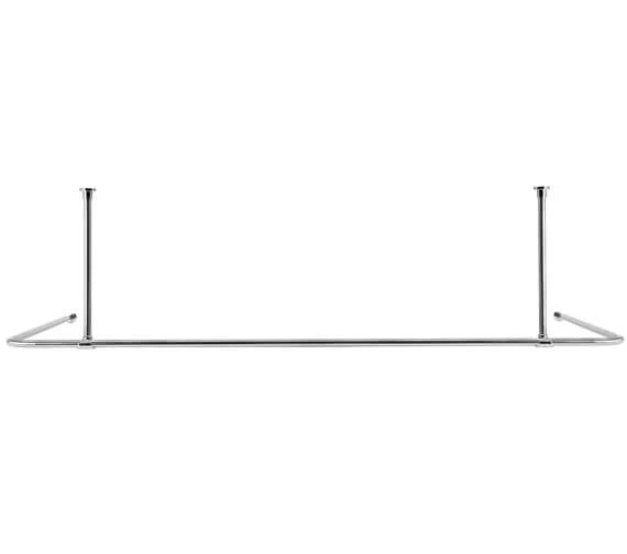 Croydex Premier U-Shaped Chrome Shower Curtain Rod 1 Croydex Premier U-Shaped Chrome Shower Curtain Rod