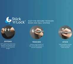 Croydex Stick-N-Lock Shower Cubicle Telescopic Tension Rod -Burlington Shop M700 2022 9 6 14 8 34 369 1