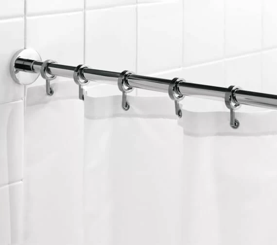 Croydex Luxury Shower Curtain Rail Rod 1 Croydex Luxury Shower Curtain Rail Rod