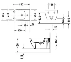 Duravit Happy D2 355 X 540mm Wall Mounted Bidet 6 Duravit Happy D2 355 X 540mm Wall Mounted Bidet -Burlington Shop M700 2022 9 7 9 40 35 11