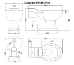 Hudson Reed Old London Richmond Mid Level Pan With Cistern And Flush Pipe Kit -Burlington Shop M700 2022 9 8 11 38 15 278