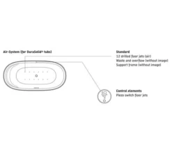 Duravit Zencha 1600 X 850mm Air System Whirlpool Bath With 1 Backrest Slope -Burlington Shop M700 2022 9 8 7 23 27 121