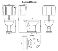Hudson Reed Richmond Low Level WC Pan With Cistern And Flush Pipe Kit -Burlington Shop M700 2022 9 9 7 35 49 732