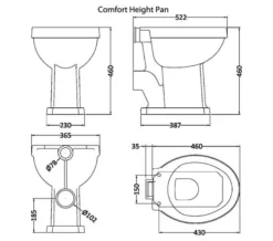 Hudson Reed Richmond Low Level WC Pan With Cistern And Flush Pipe Kit -Burlington Shop M700 2022 9 9 8 6 6 471
