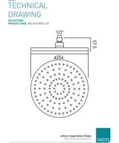 Vado Saturn 254mm Single Function Round Fixed Shower Head -Burlington Shop M700 2023 2 17 12 36 19 823