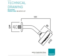 Vado Wall Mounted Multi Function Fixed Chrome Shower Head With Arm -Burlington Shop M700 2023 2 17 7 19 14 446