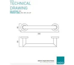 Vado Spa 300mm Chrome Wall Mounted Grab Or Towel Rail -Burlington Shop M700 2023 2 3 13 20 13 17