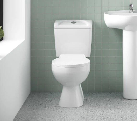 Nuie Melbourne 382 X 635mm Close Coupled White WC Set 1 Nuie Melbourne 382 X 635mm Close Coupled White WC Set