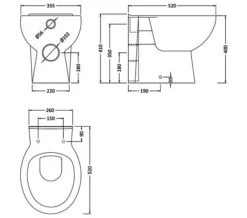 Nuie Melbourne 355 X 520mm Back-To-Wall White WC Pan -Burlington Shop M700 2023 3 31 7 26 47 36