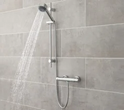 Hudson Reed Linear Slide Rail Kit Chrome With Multi Function Round Handset